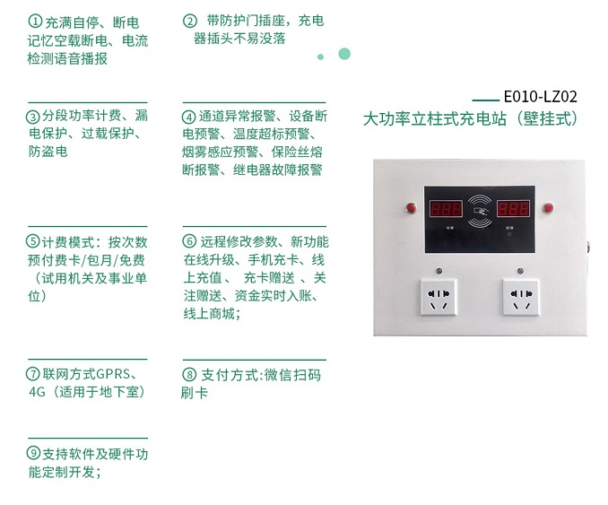 大功率电动车充电站产品功能