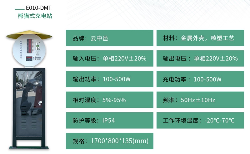 景观熊猫小区充电站规格参数