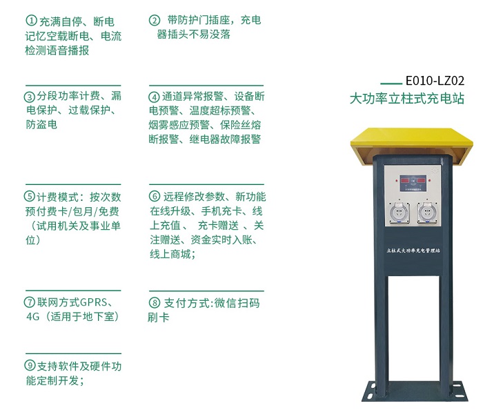 大功率立柱式充电站产品功能