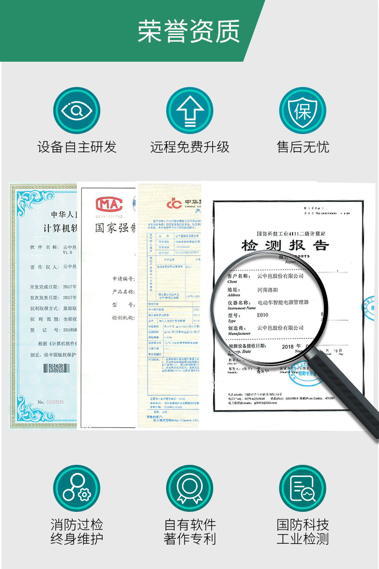 景观立柱式小区充电站荣誉资质